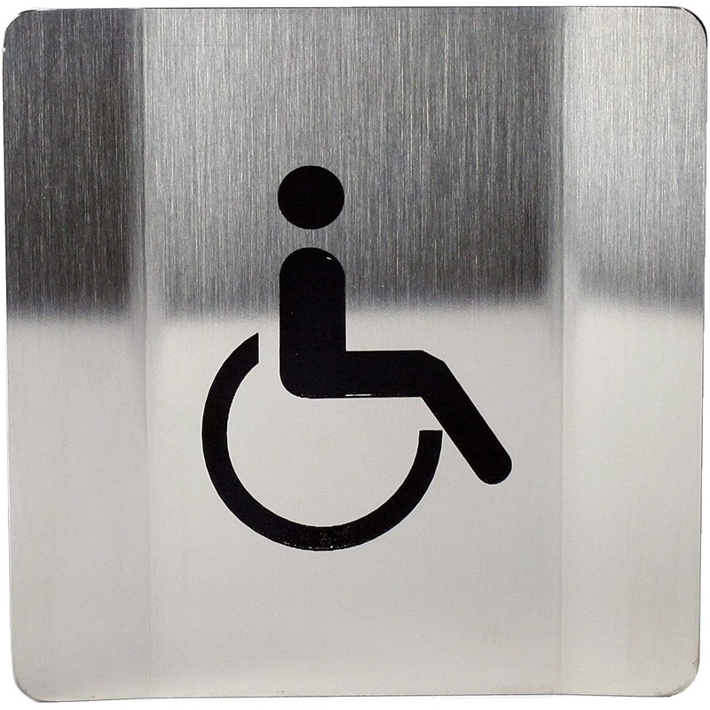 Union Stainless steel satin-disabled sign-rectangular DSR150-75-1.5MM SS