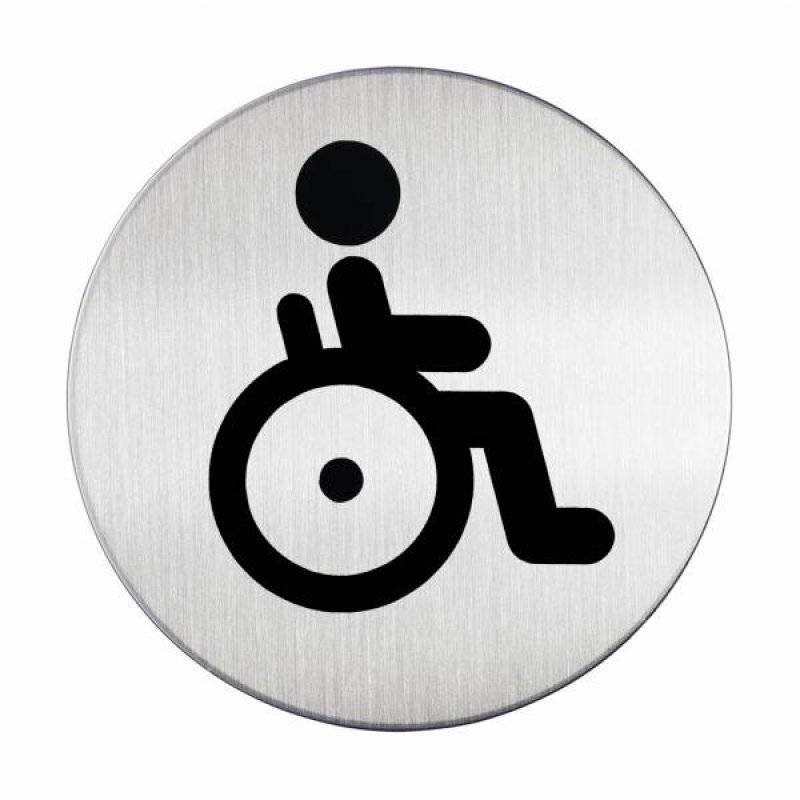 Union Stainless steel satin-disabled sign-rectangular S-DS-150-100-SSS