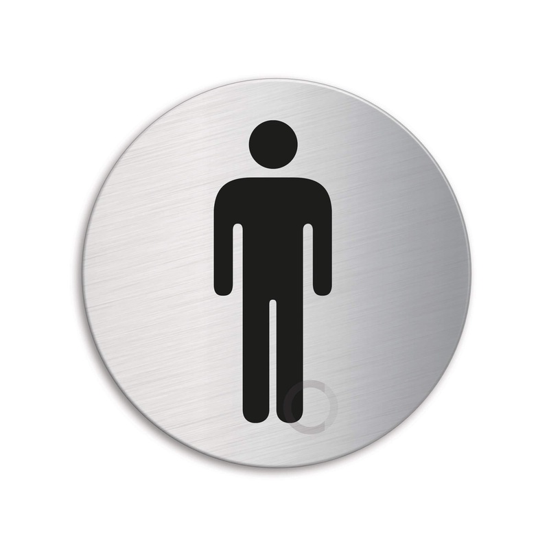 Union stainless steel satin-male sign-circular S-MS-76-SSS