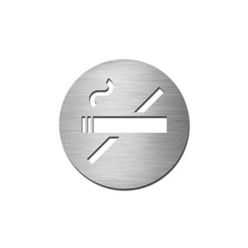 Union stainless steel satin-No smoking sign-circular S-NS-76-SSS