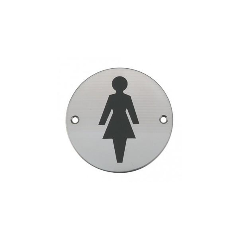 Union stainless steet satin-female sign-circular S-FS-76-SSS