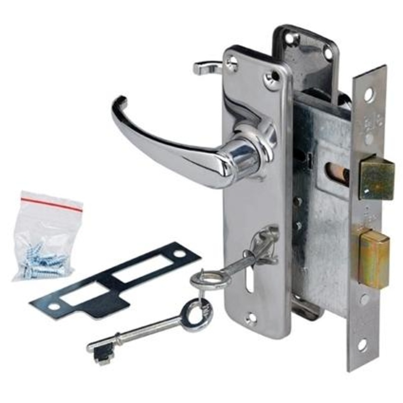 Yale 2 lever lock with radius zinc handle antique brass (blister pack) 2L-DY697-29-95-AB