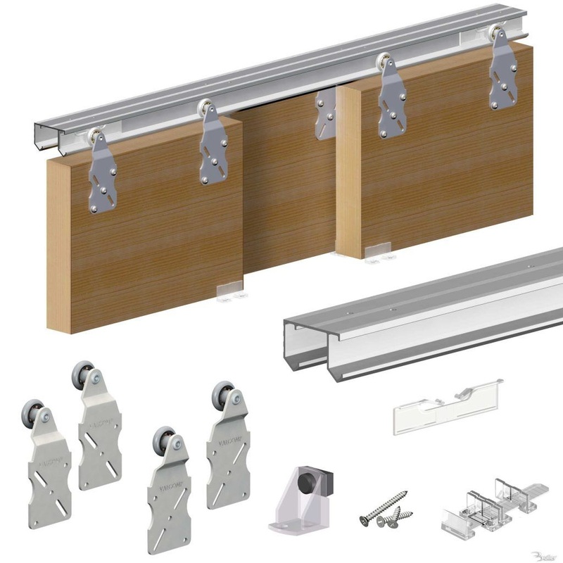 ST18 Single top sliding kit (max 45kg & track 1.8m) for light doors likr wardrobes