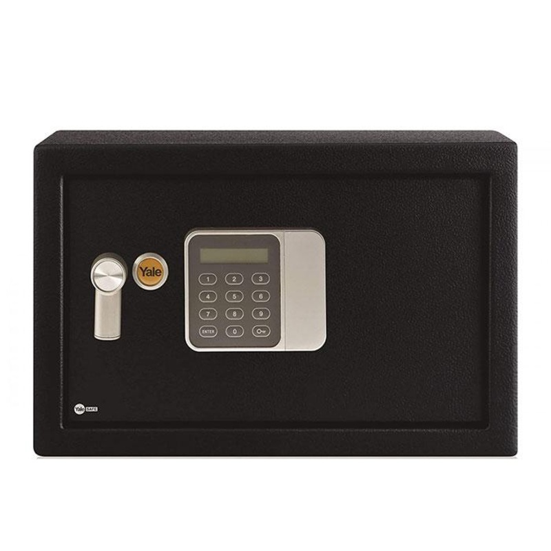 Yale medium digital safe external size 250x350x250mm internal size 240x340x200mm 10kg grey SFT-25ET