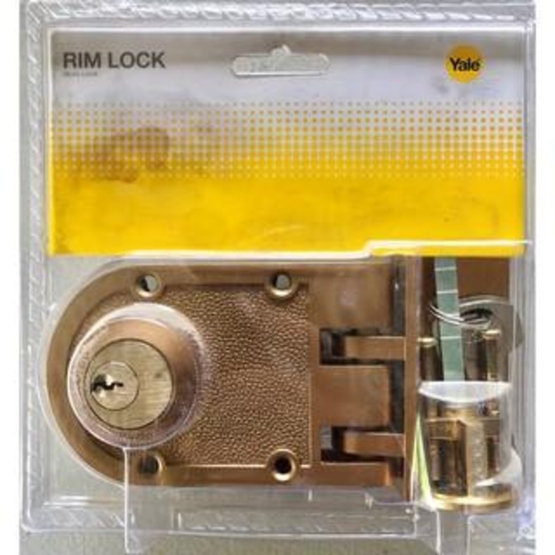 Yale rim deadlock key & turn - Antique brass (blister pack) RL-V198-AB