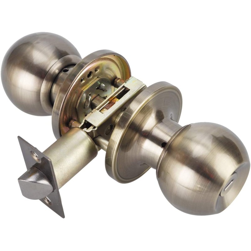 Yale round brass bathroom function knobset (blister pack) KB-607BK-PB