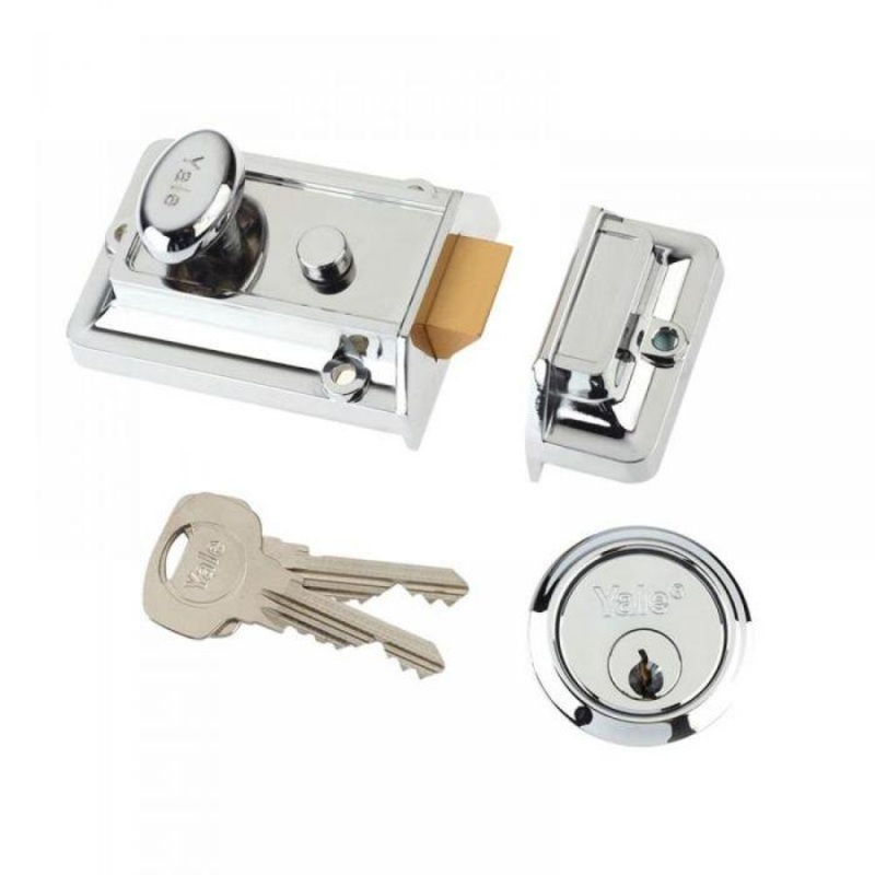 Yale traditional nightlatch - Pearl chrome ( blister pack) NL-P77-60-PC