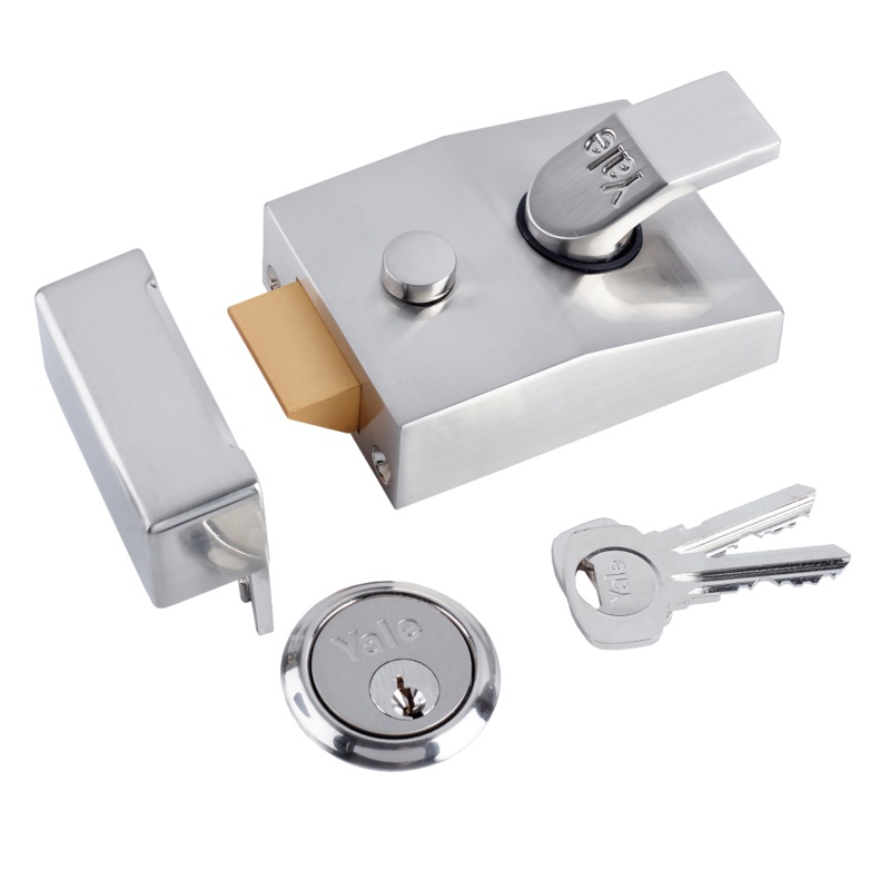 Yale UK type nightlatch - satin nickle (blister pack) NL-P89-60-SN