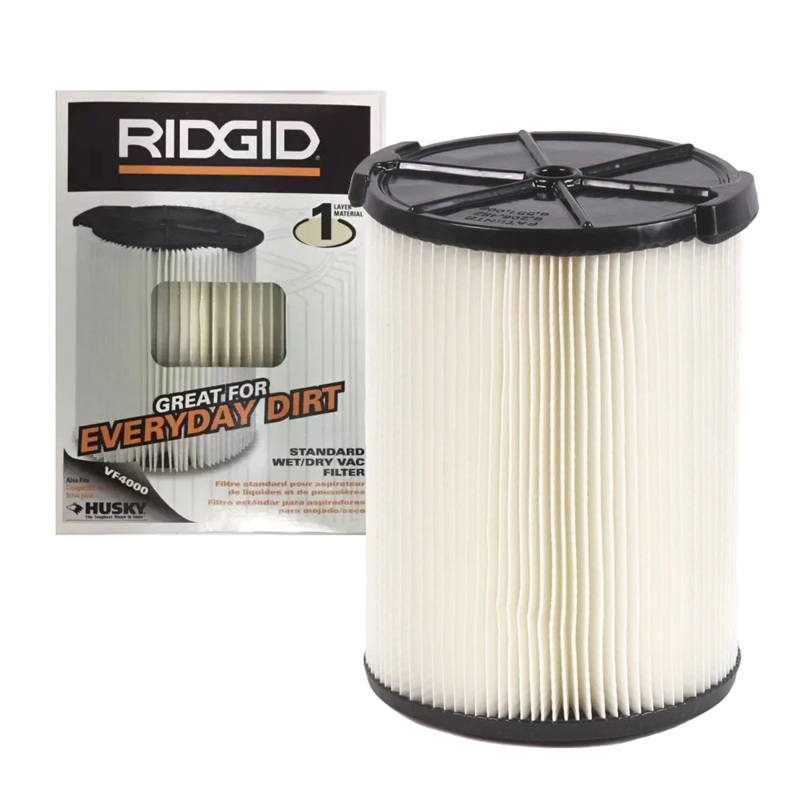 Ridgid VF4000 Everyday Dirt 1-Layer Pleated Paper Vacuum Filter