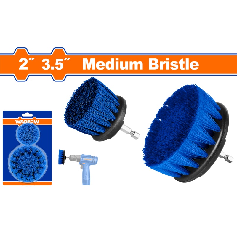 Wadfow WND2401 2Pcs Medium Bristle Brush Set (2" and 3.5")