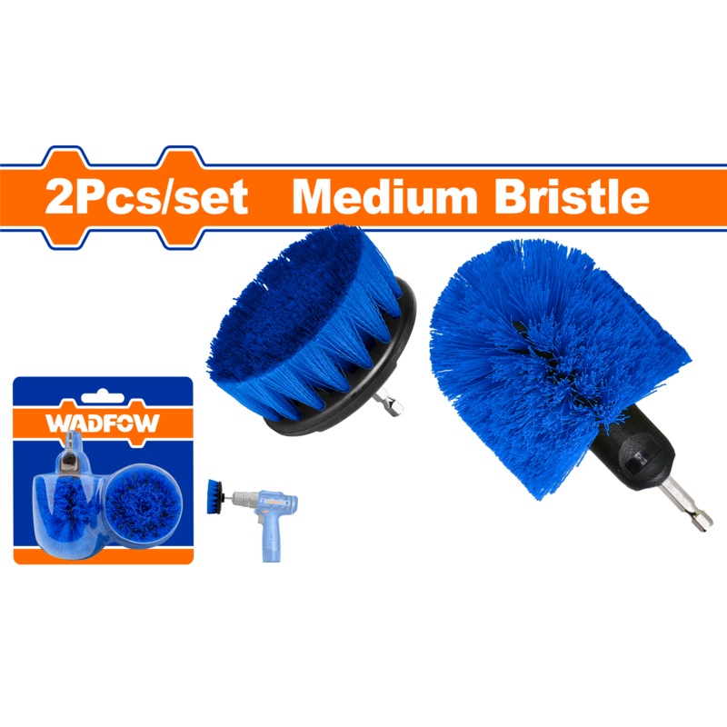 Wadfow WND2402 2Pcs Medium Bristle Brush Set (3.5")