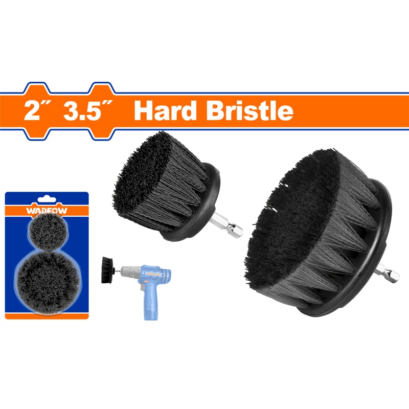 Wadfow WND3402 2Pcs Hard Bristle Brush Set (2" and 3.5")