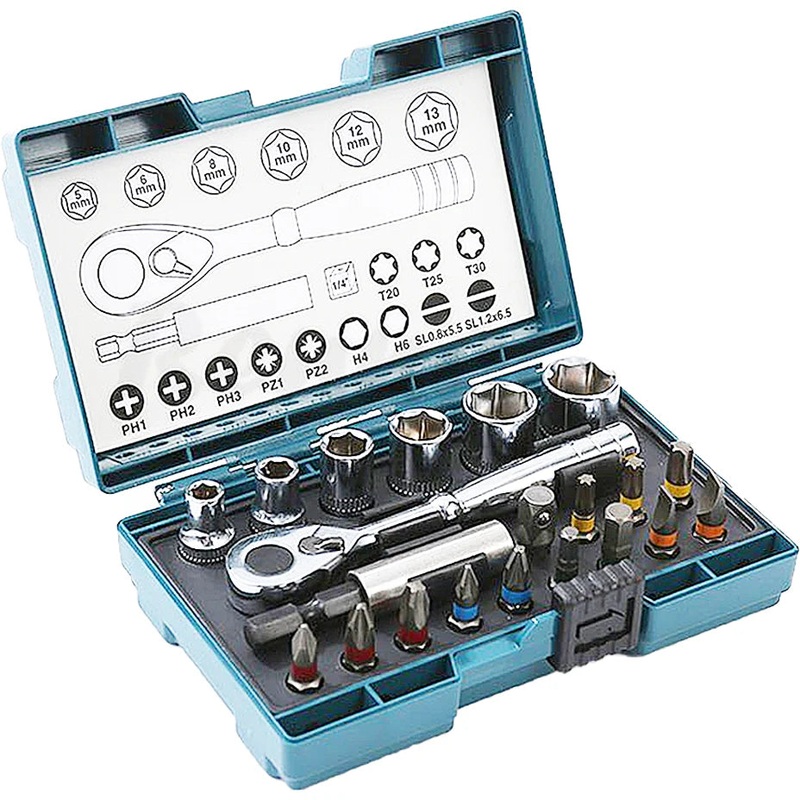 Makita B-54081 Screw Bit & Socket Set with Ratchet Handle 21pcs