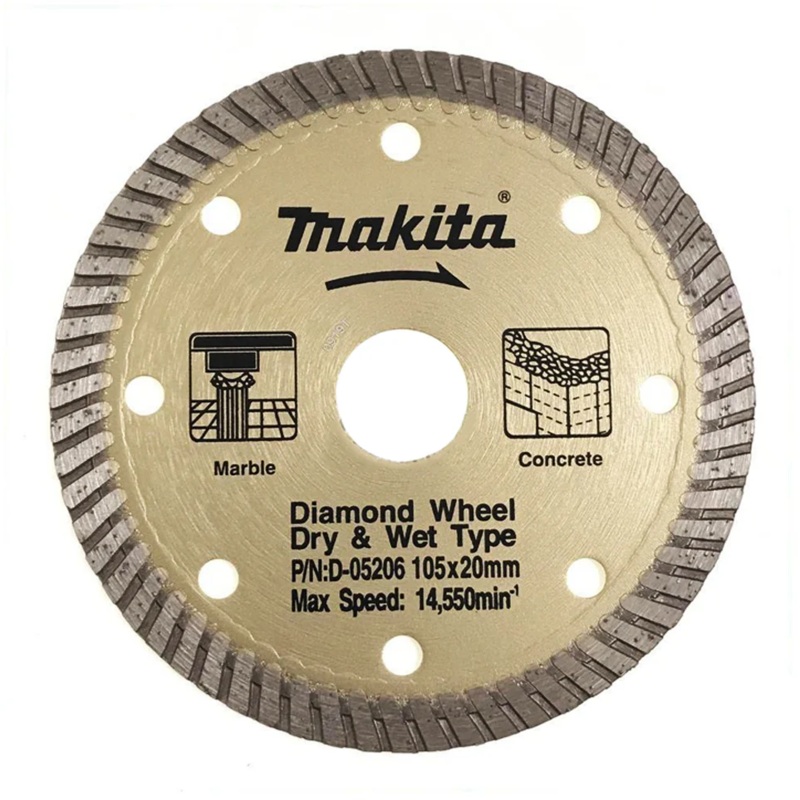 Makita D-05206 Diamond Cut Off Wheel 4" Corrugated (Dry)