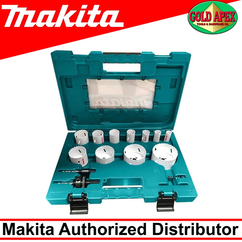 Makita D-63971 Bi-Metal Hole Saw Drill Bit Plumber Tool Set 14Pcs