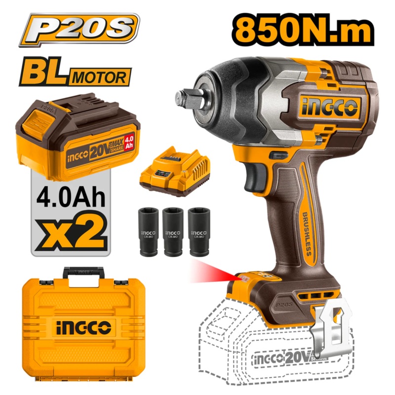 Ingco CIWLI2085 20V Cordless Impact Wrench