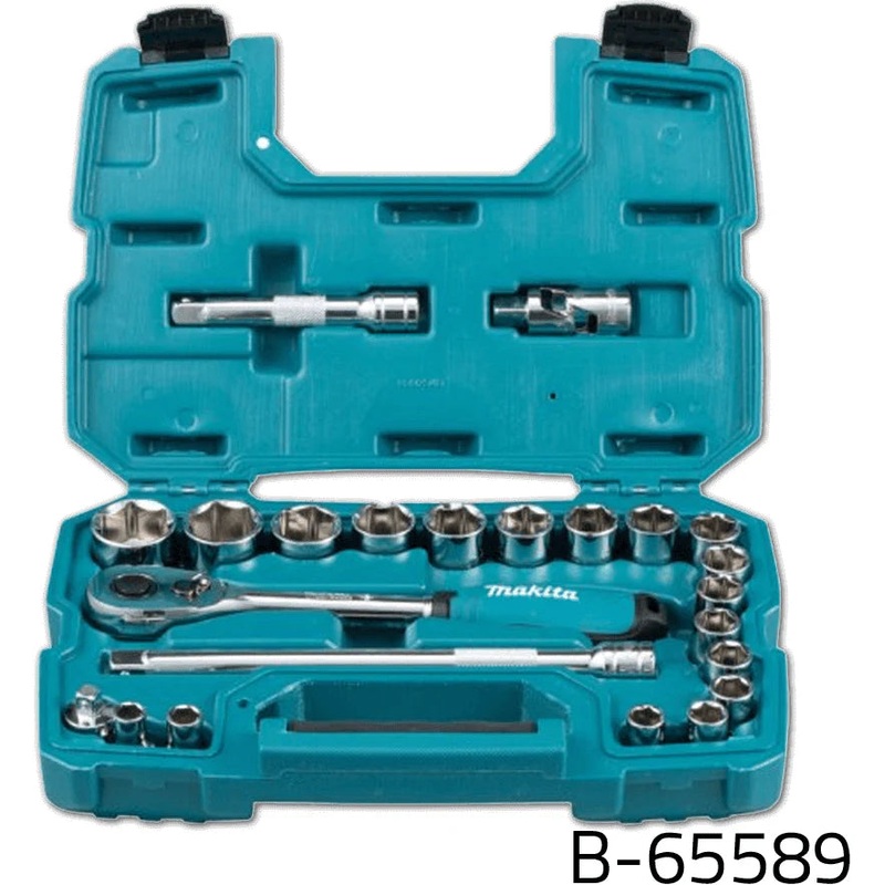 Makita B-65589 23pcs 1/2" Dr. Ratchet & Socket Wrench Set