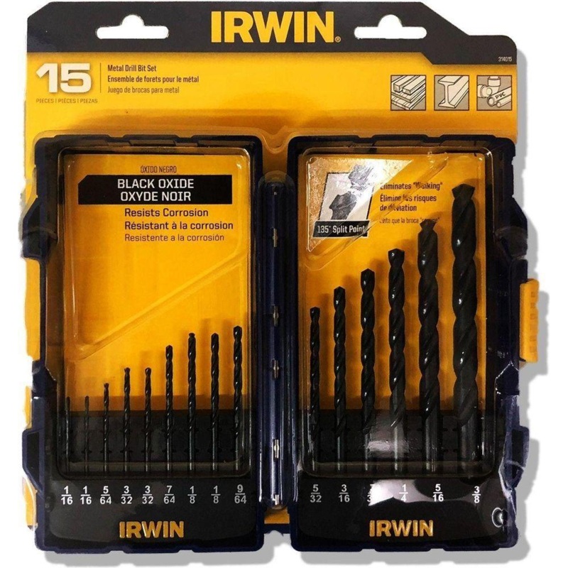 Irwin 314015 Black Oxide Metal Drill Bit Set (15pcs)