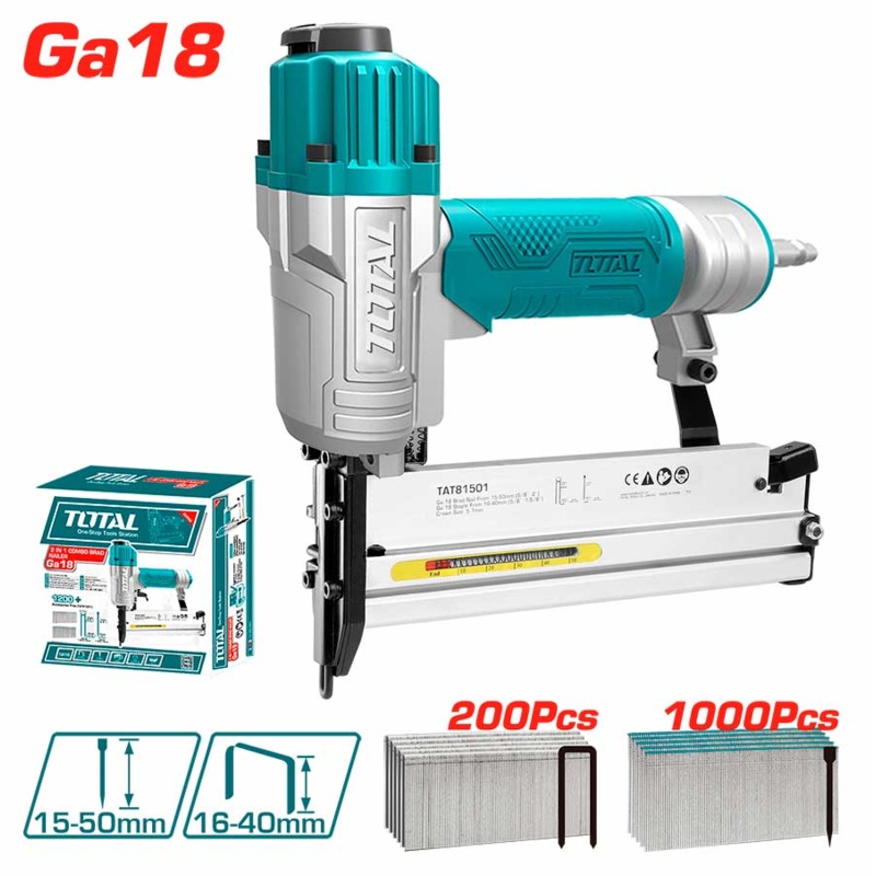 Total TAT81501 2in1 Combo Pneumatic Brad Nailer & Stapler