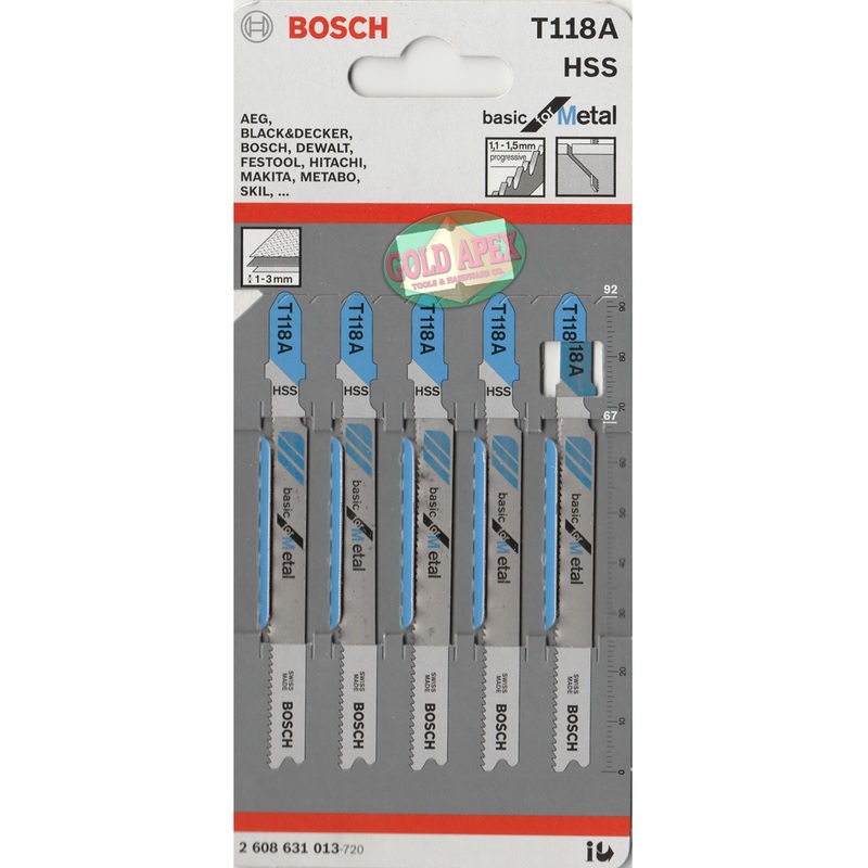 Bosch T118A Jigsaw Blade (Metal)