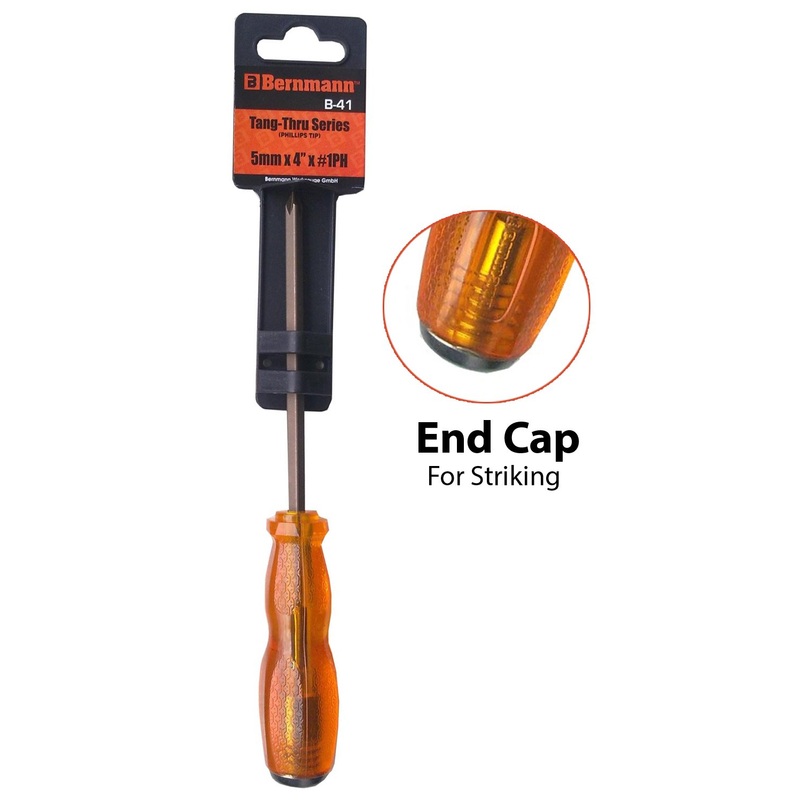 Bernmann Tang-Thru Screwdriver with Striking Cap
