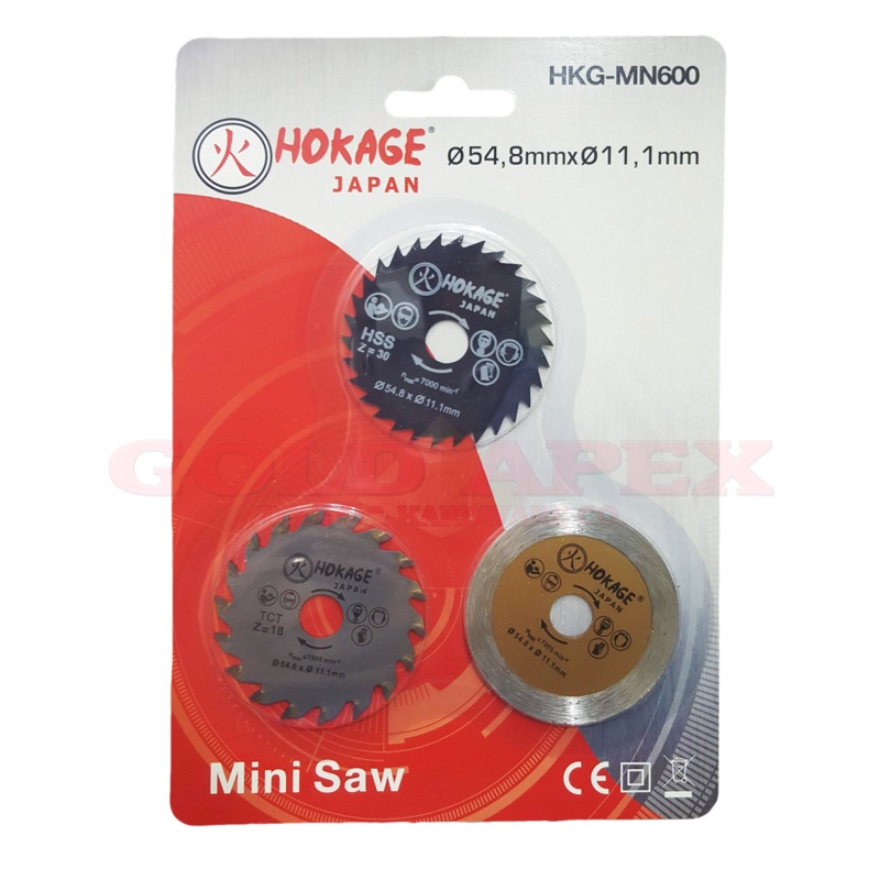 Hokage Mini Saw Blade Set (3 pcs) *For MS600 or Rotorazer*