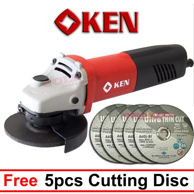 Ken 9710 Angle Grinder 4" w/ 5pcs Cutting Disc