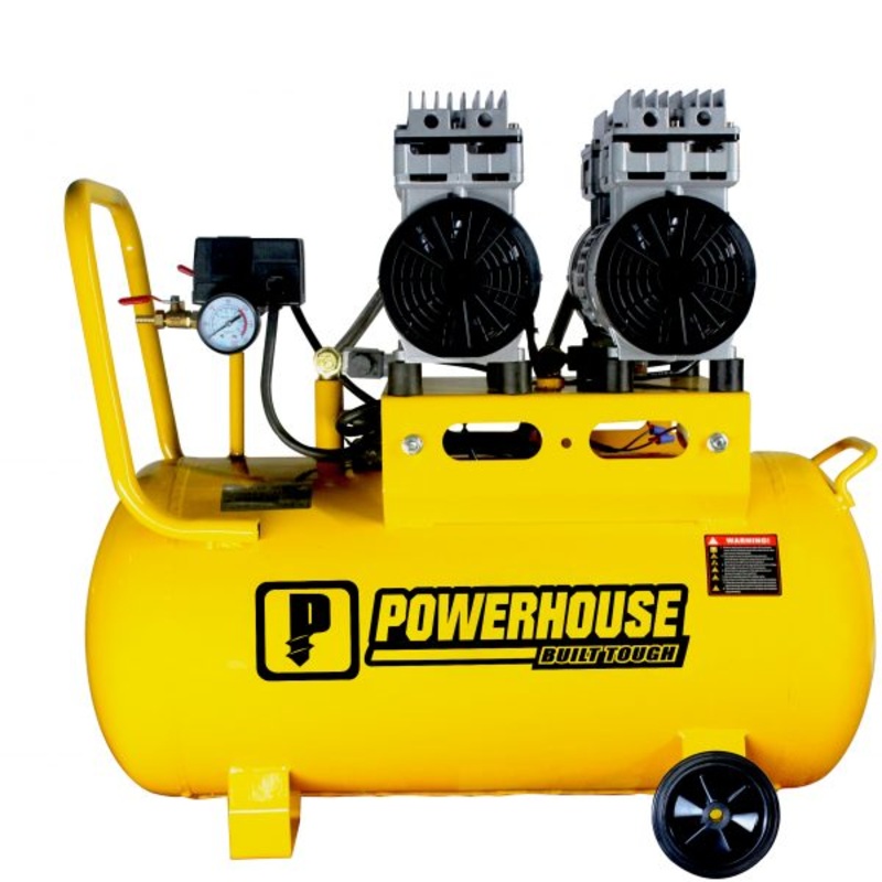 PowerHouse Oil And Noise Less Air Compressor 50 Liters 2HP (2 Motor) (PH-OLESS-50L-2HP)