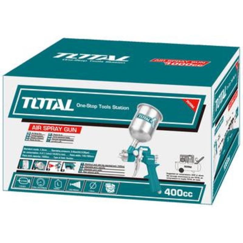 Total TAT10401 Gravity Type Pneumatic Air Spray Gun (400cc)