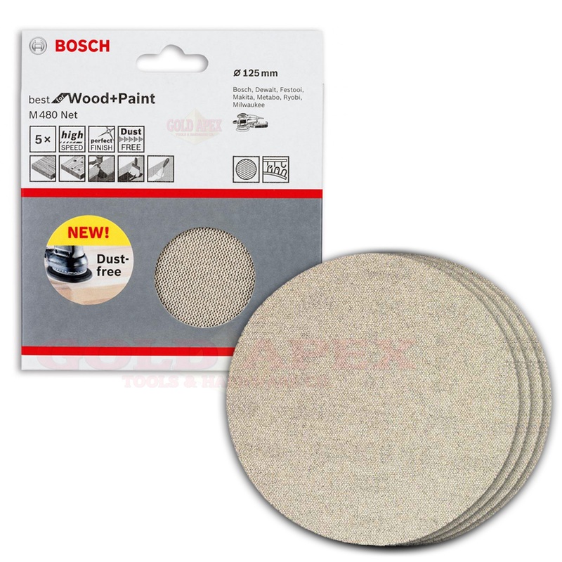 Bosch M480 NET Velcro Sanding Disc 5" P80 (5pcs)