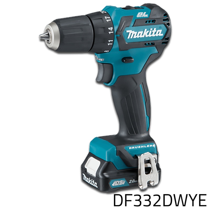 Makita DF332DWYE 12V Cordless Brushless Drill - Driver (CXT-Series)