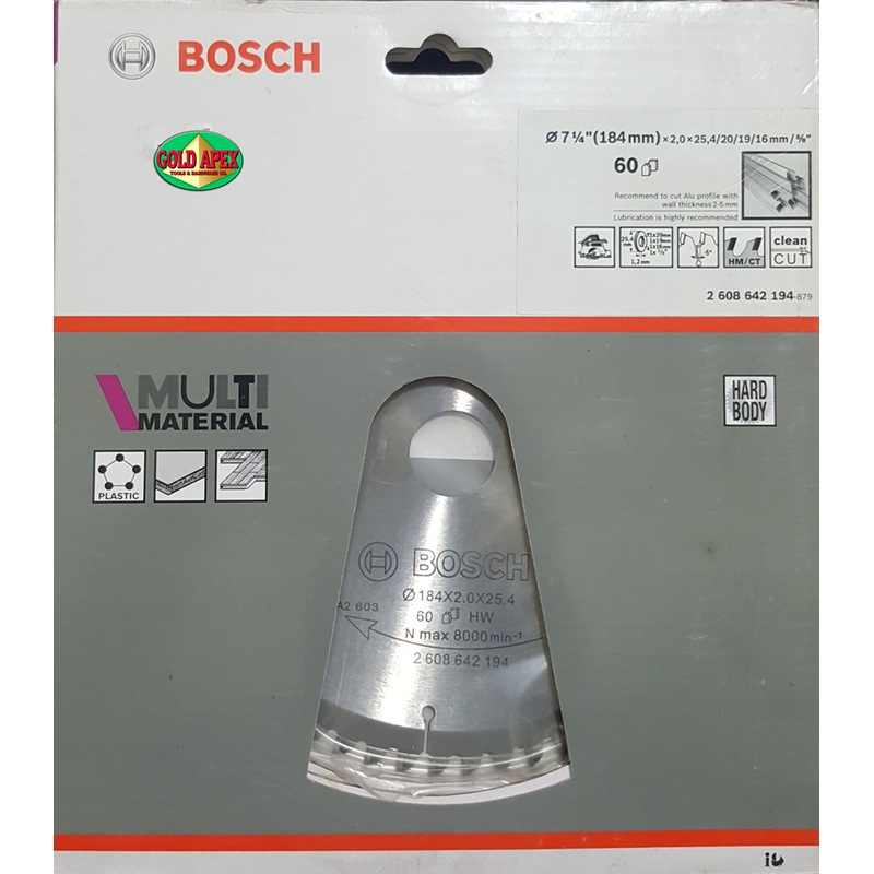 Bosch 7-1/4"x60T Circular Saw Blade Multi Material
