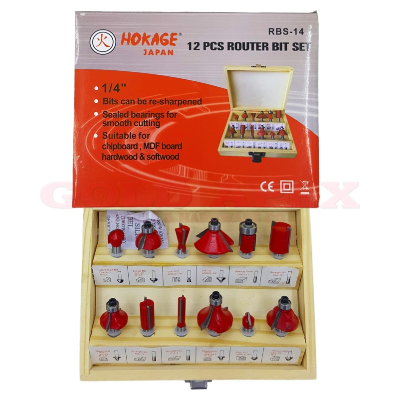 Hokage Router Bit Set (12 pcs/set)