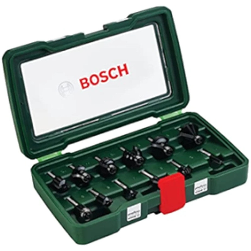 Bosch Router Bit Set 12Pcs 1/4" Shank 2607019465