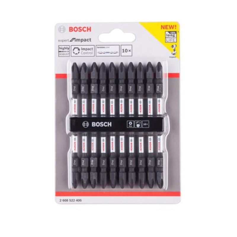 Bosch Screwdriver Impact Bit set PH2 x 110mm Double Ended (10pcs) 2 608 522 406