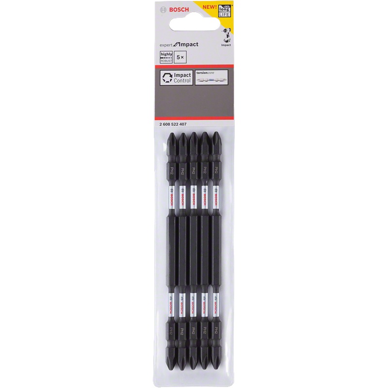 Bosch Screwdriver Impact Bit set PH2 x 150mm Double Ended (5pcs) 2 608 522 407