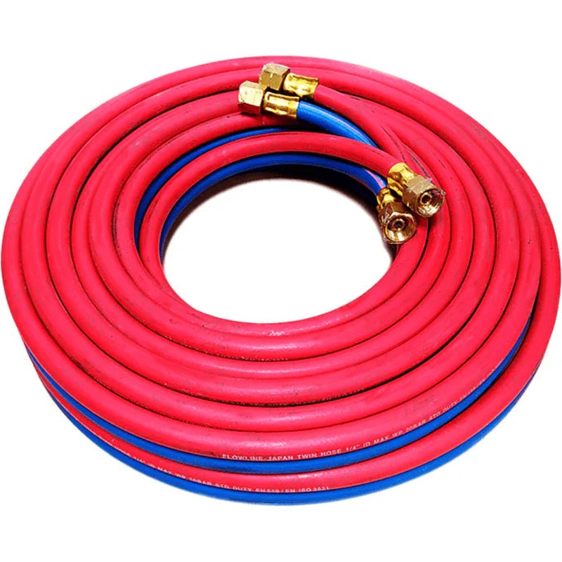 Flowline Twin Hose with Fittings (Blue|Red)