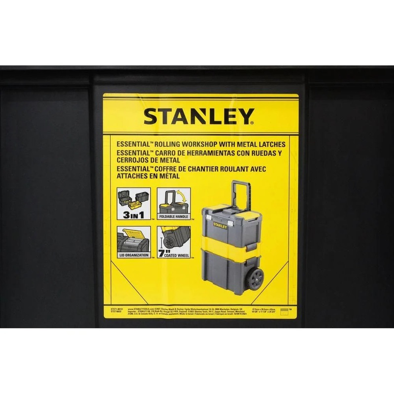 Stanley 80-151 Metal Latch Plastic Tool Box Set with Trolley / Rolling Workshop (Essential)