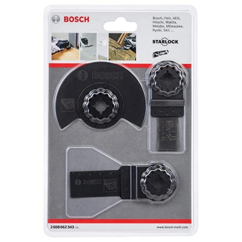 Bosch 2608662343 Starlock Wood & Metal Accessory Kit Set for Oscillating Tools (3pcs)
