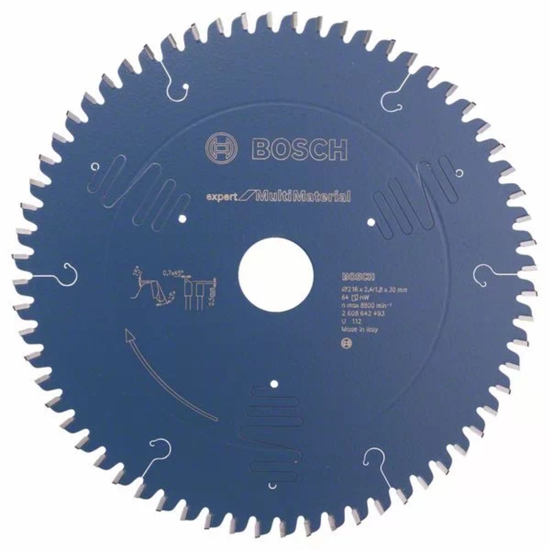 Bosch EXPERT Circular Saw Blade 216mm x 64T Multi Material for GCM 18V-216