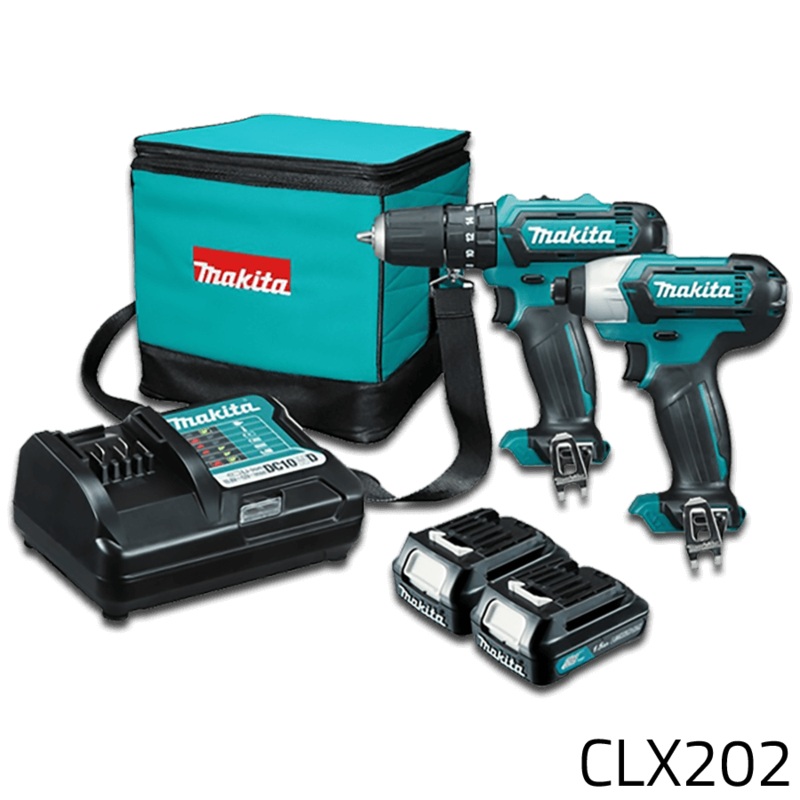 Makita CLX202 12V (CXT-Series) Cordless Combo Kit (Impact Driver - Hammer Drill)