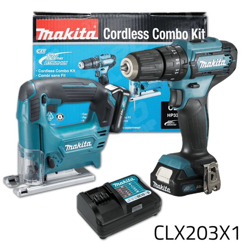 Makita CLX230X1 12V (CXT-Series) Cordless Combo Kit (Hammer Drill - Jigsaw)