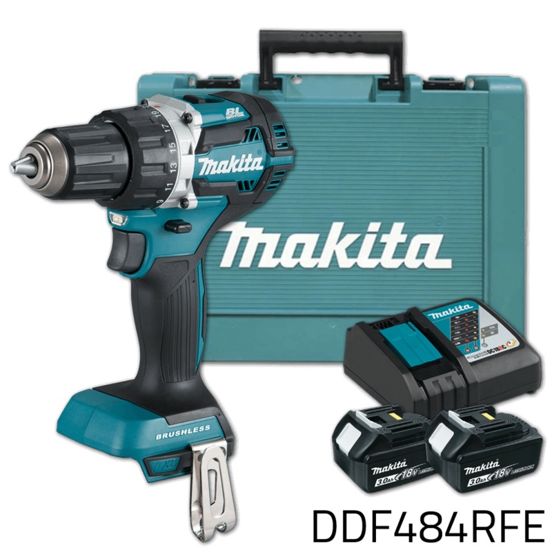 Makita DDF484RFE 18V Cordless Brushless Driver Drill (LXT-Series)