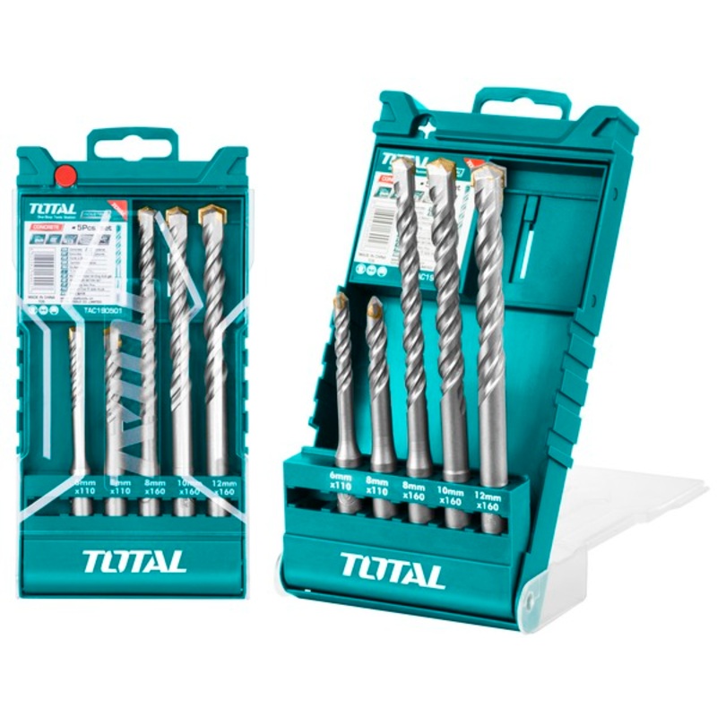 Total TAC190501 5 Pcs SDS Plus Drill Bit Set