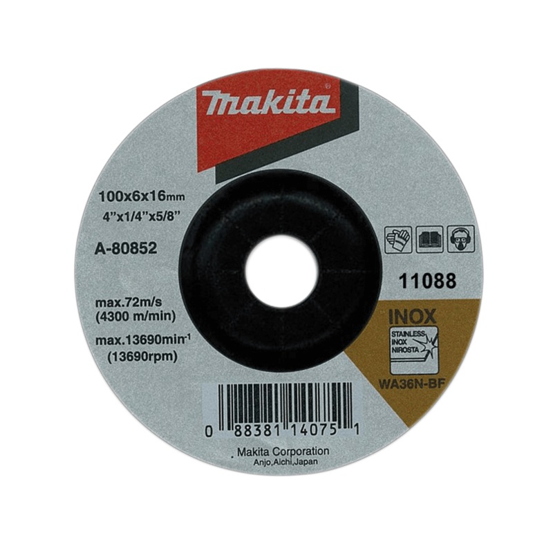 Makita A-80852 Grinding Disc 4" for Metal and Inox (Stainless)