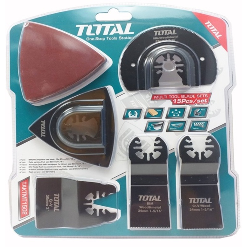 Total TAKTMT1502 15 Pcs Oscillating Tool Blade Set