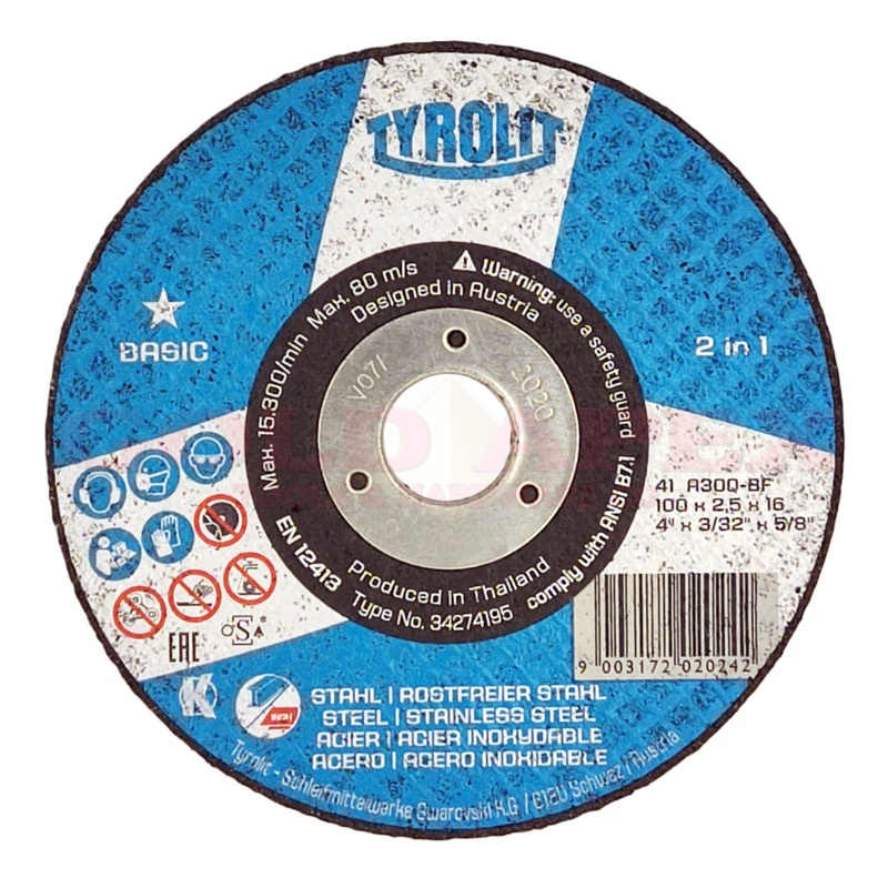 Tyrolit Cutting Disc 4" for Metal (Basic)