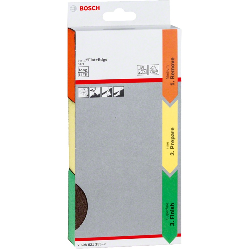 Bosch 2608621253 3pcs Abrasive Sponge Set