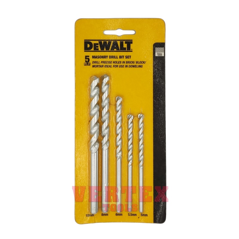 Dewalt 5 Pcs Masonry Drill Bit Set