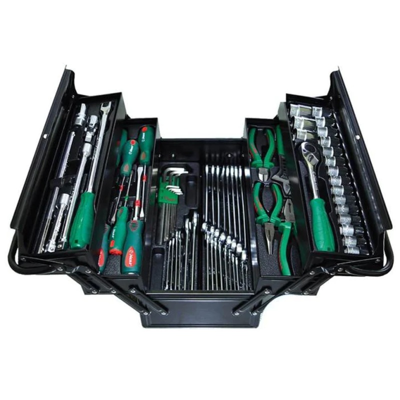 Hans TTB-68P 1/2" DR. Socket Wrench & Assorted Hand Tools Set Tote Tool Box Set